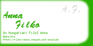anna filko business card